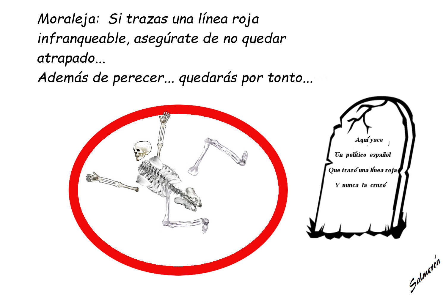 Viñeta lineas rojas psoe España